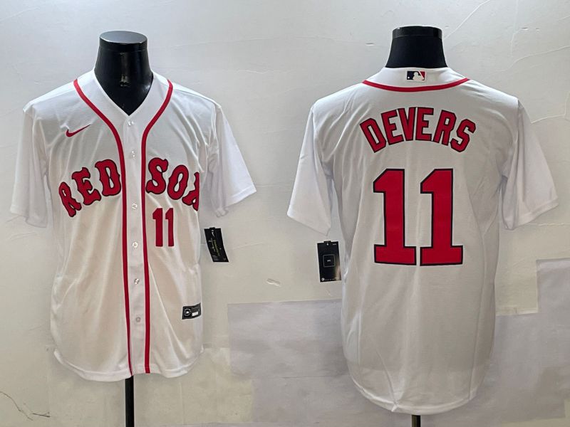 Men Boston Red Sox #11 Devers White Game 2025 Nike MLB Jersey style 3
